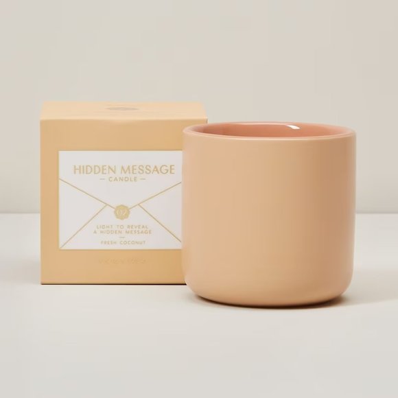 Fresh Coconut Scented Soy Wax Candle - Hidden Message - "You Make Me Melt" - Picture 1 of 4